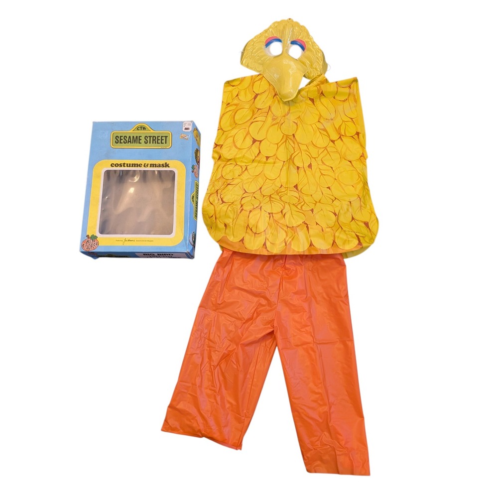 Vintage Ben Cooper Sesame Street Big Bird Costume Mask Jim Henson Kids 1979